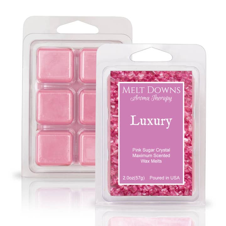 Luxe - Cire Fondue Parfumée Maximum - Cristaux de Sucre Rose pour la vente par Melt Downs Aroma Therapy