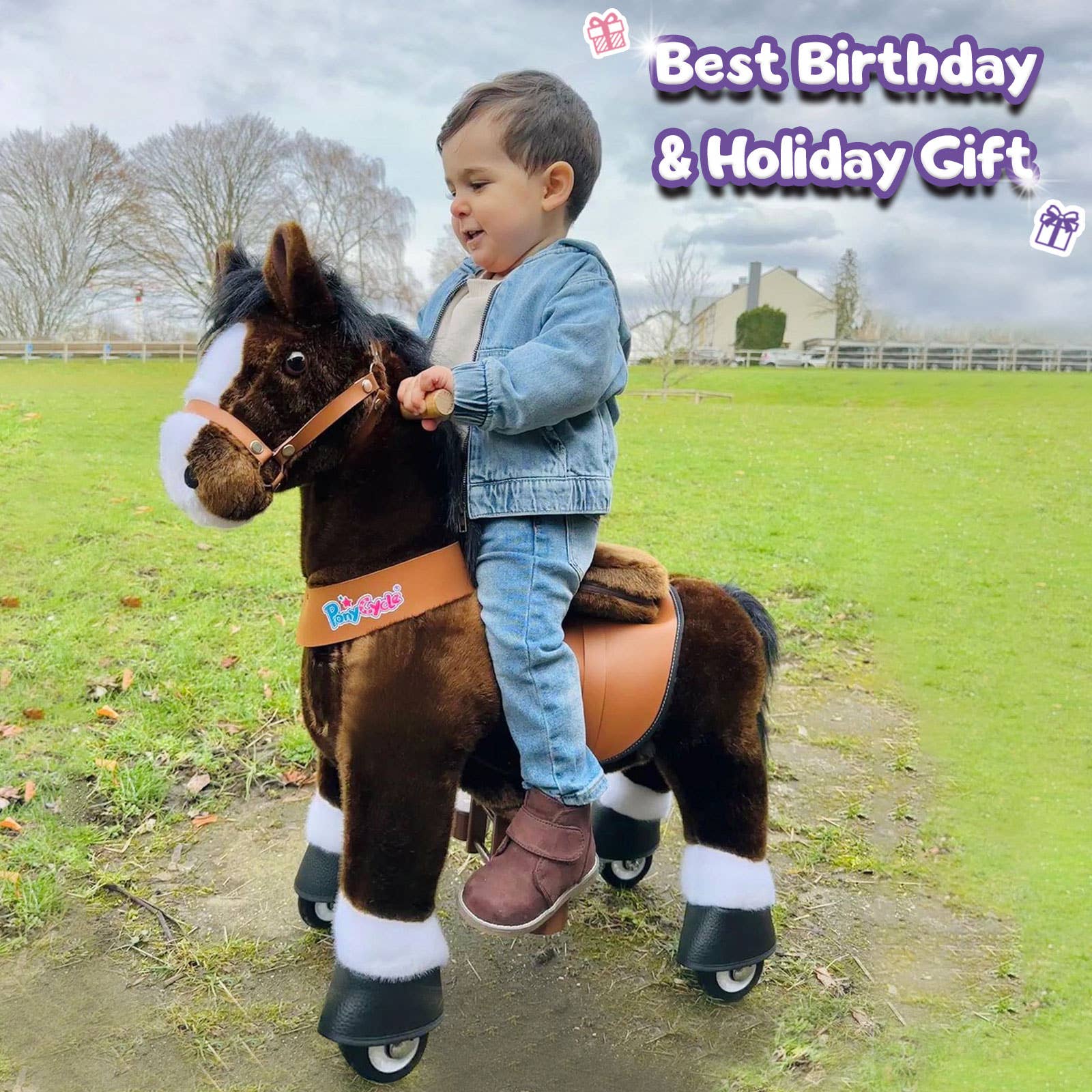 PonyCycle - Wholesale Rocking Horse - Kids - PonyCycle Ride-On Chocolate Brown Horse | Plush Riding Toy6