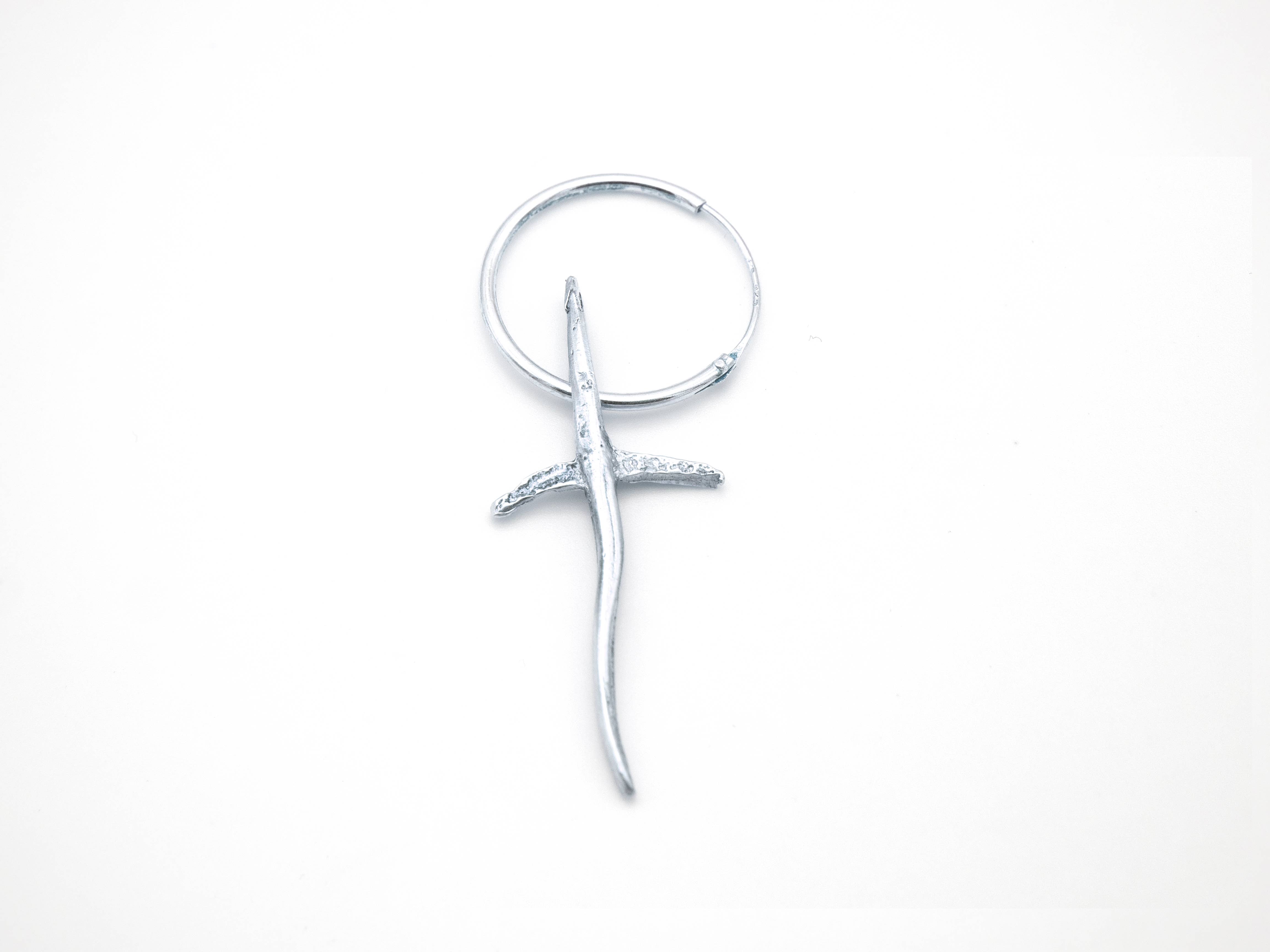 Marguerite Bones - Wholesale Dangle Earrings - X-Cross #1 Genderfull Silver Charm Earring2