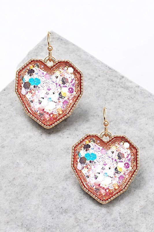 Andrea Bijoux - Vendita all'ingrosso Orecchini pendenti - Orecchino pendente con gemma a cuore incastonato sfaccettato1