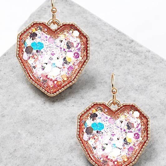 Andrea Bijoux - Vendita all'ingrosso Orecchini pendenti - Orecchino pendente con gemma a cuore incastonato sfaccettato1