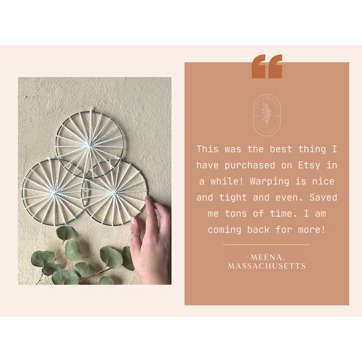 Euca Design – Großhandel Bastelset – 3-teiliges Set: Gezogene 5-Zoll-Metallreifen zum Weben5