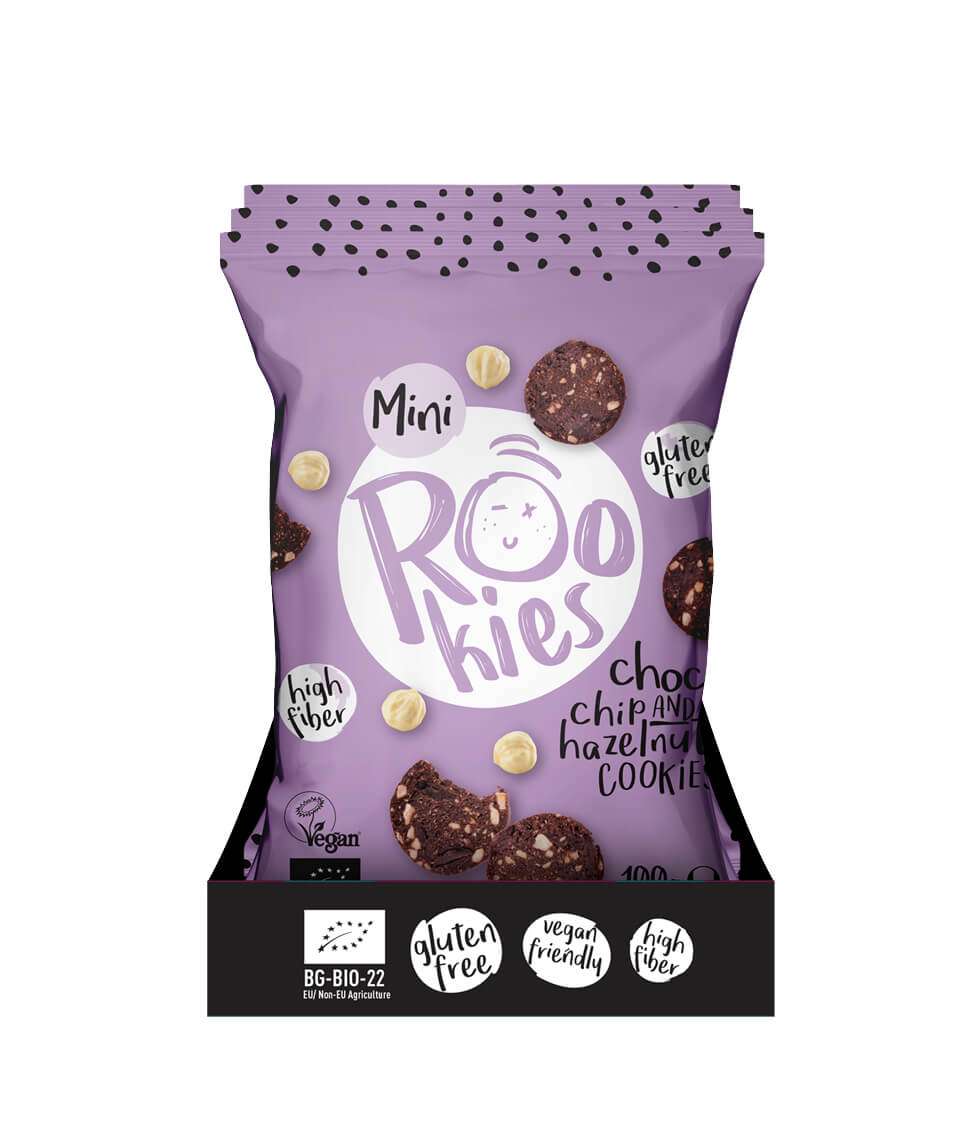 Smart Organic - Wholesale Cookie - Mini Cookies Choc Chip & Hazelnut, Bio, Rookies 100g1