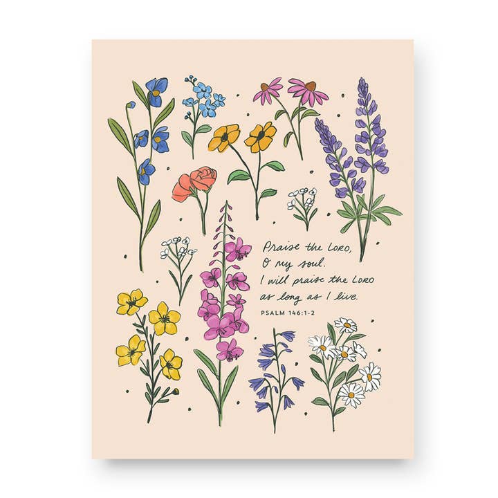 Louez le Seigneur Impression d'Art Fleurs Sauvages pour la vente par Naomi Paper Co.