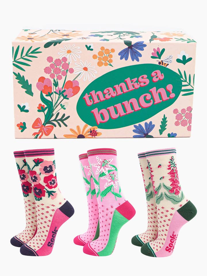 Geschenkbox mit Bambussocken für Damen - Klassische Blumenmuster für den Großhandel von Sock Talk