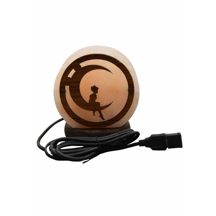 Lâmpada de Sal Sonhos na Lua com USB 9,5 cm por atacado de pirotta srl