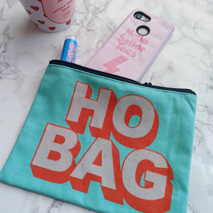 Teal Ho Bag Make Up Bag Cosmetic Travel Case for wholesale by HelloSailorTees