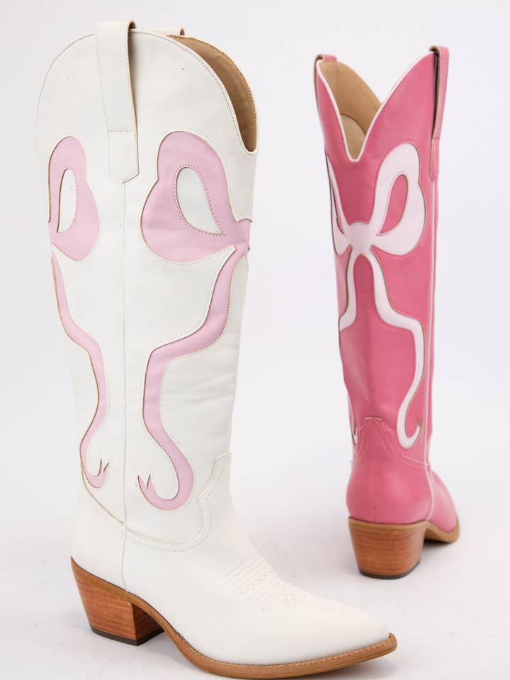 CCOCCI - Wholesale Cowboy Boots - Women's - RUBY BOW SWIRLING PATTERNED WESTERN BOOTS