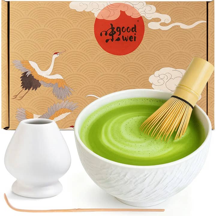 Juego de matcha "Rokku Shiro" 80 con soporte para venta al por mayor de good wei