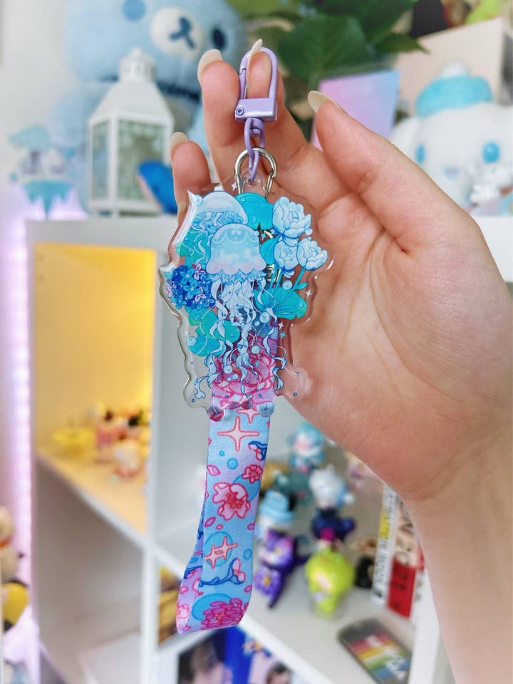 "Jellyfish Garden" Lanyard Keychain for wholesale by Prismono
