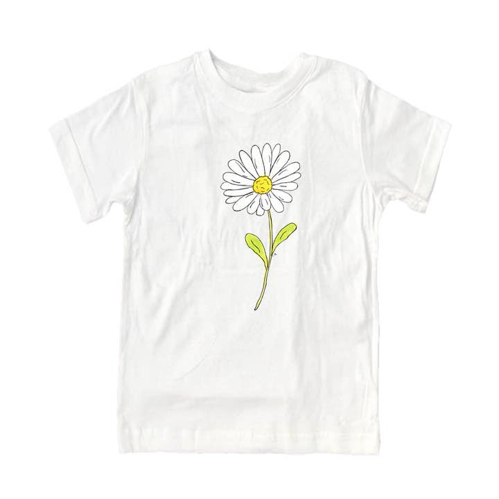 Baumwoll-T-Shirt, Langarm - 1181 Single Daisy für den Großhandel von Designs By Beverly, LLC