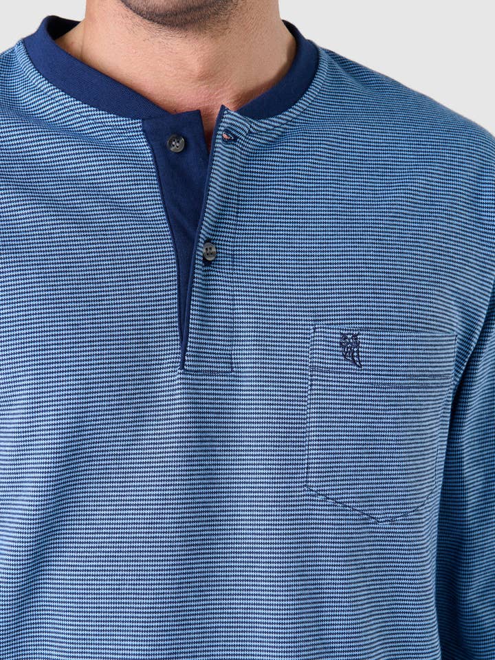 Men's Winter Premium Quilted Pajamas - Blue 55026 for wholesale on Faire3