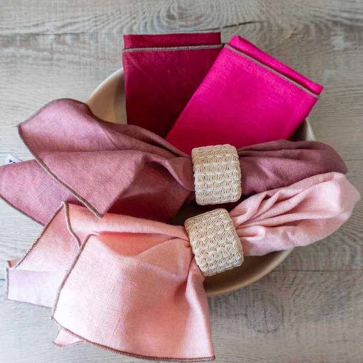 West Coast Handmade – Großhandel Papier- & Stoffserviette – Kuratierte Servietten aus 100% Leinen — Love Bomb Mix (4er-Set)