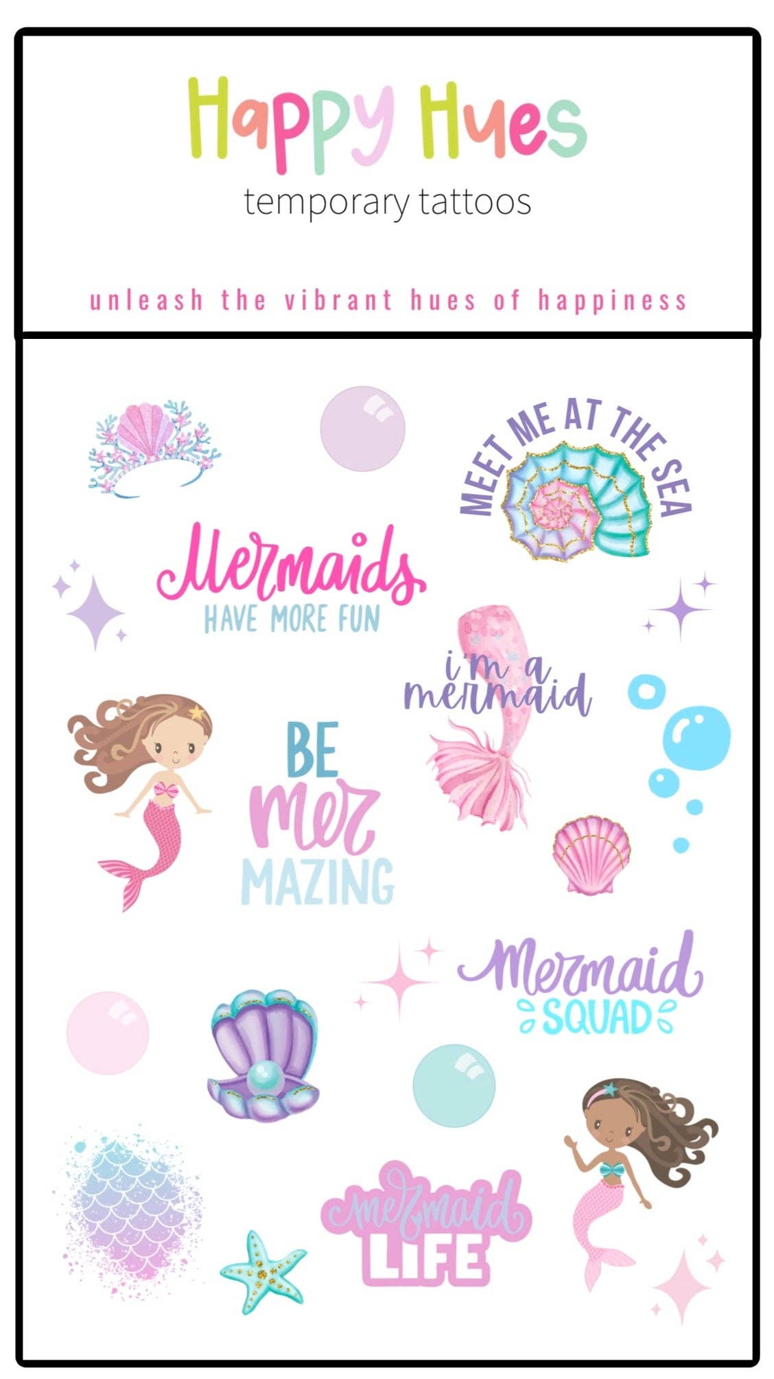 Happy Hues Tattoos - Wholesale Temporary Tattoo - Mermaid Temporary Tattoos0