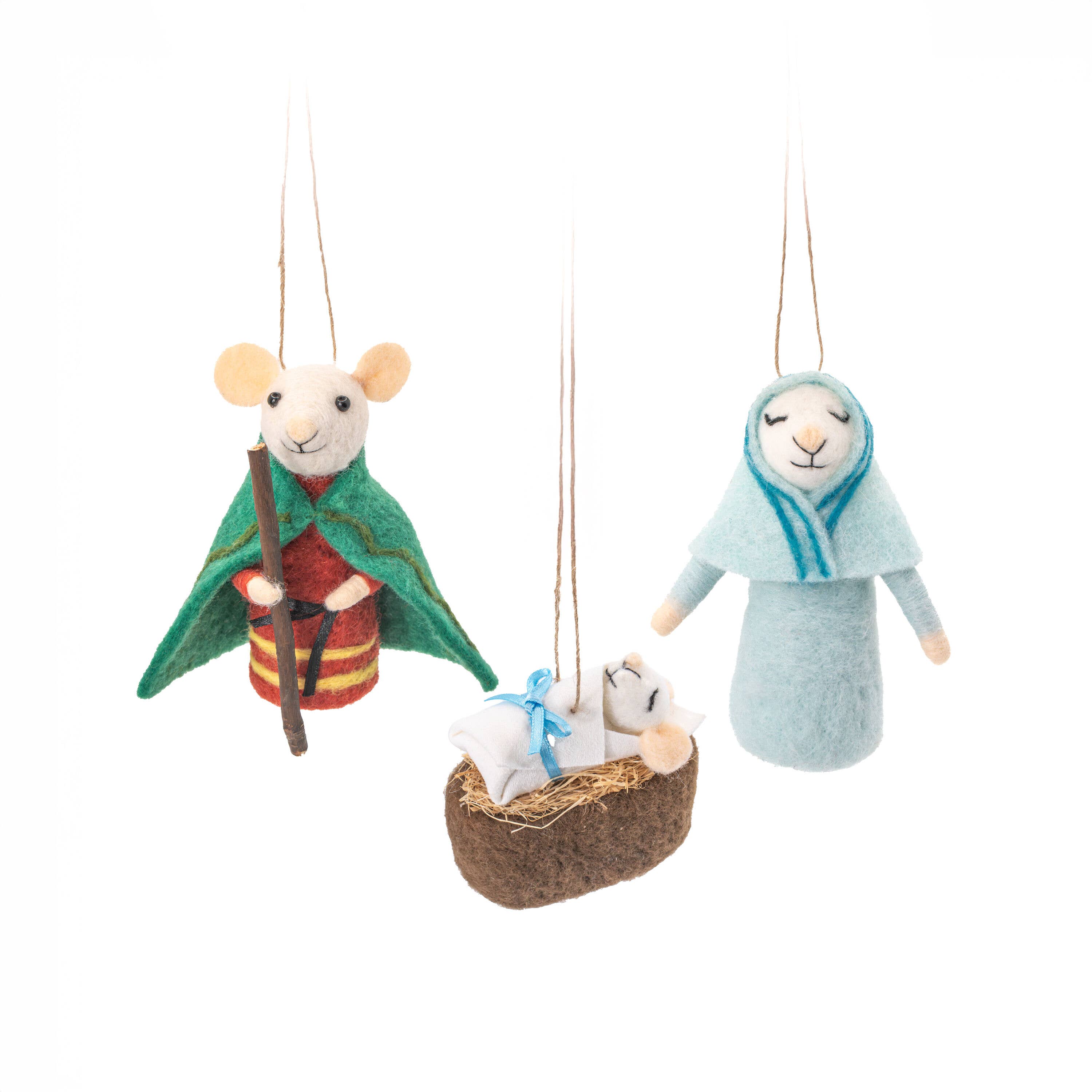 Sass & Belle Europe - Wholesale Christmas Decoration - Navity Mice Felt Decoration - Set of 30
