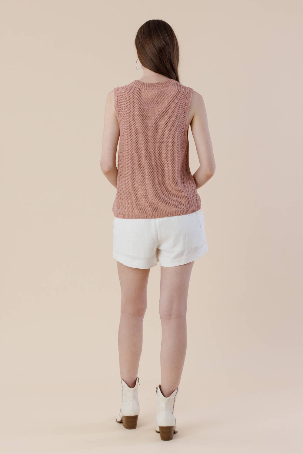 A & SHE – wholesale T-shirt – women's – Embroidery Ribbon Knit Sweater Tank – Sleeveless Bow Vest5