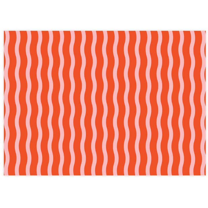 The Social Type - Wholesale Tissue paper - Tangy Red Fussy Stripe Tissue Paper