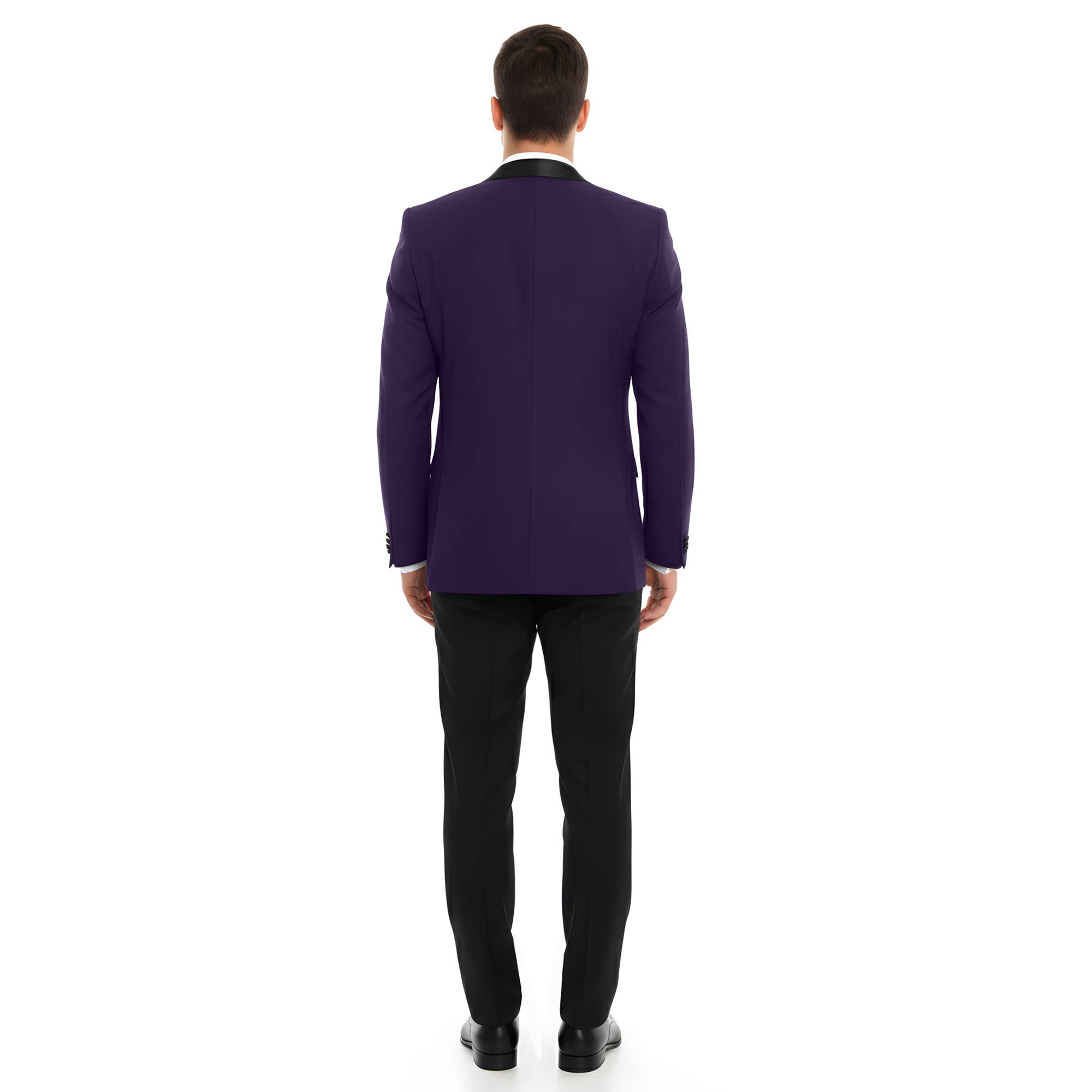Bryan Michaels 3pc Slim Shawl Collar Vested Tuxedo, Purple for wholesale on Faire3