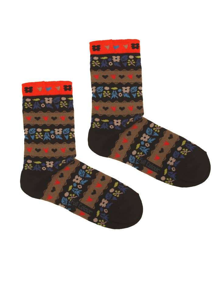 NEW FOLK BLACK SOCK for wholesale by Full Colour