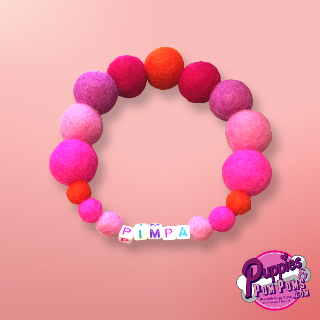 Puppies & Pom Poms - Wholesale Pet Collar - Dog - Pink - Personalised Pom Pom Dog Collar49