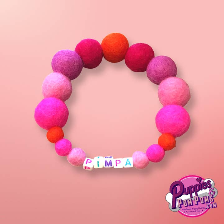 Puppies & Pom Poms - Wholesale Pet Collar - Dog - Pink - Personalised Pom Pom Dog Collar49