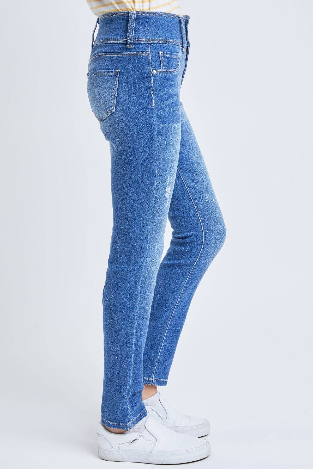 YMI – calças de ganga - Crianças por atacado – Jeans Skinny Essenciais de 3 Botões para Meninas com Bolsos Frontais-GP177245