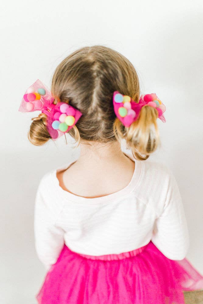 Tutu Joli LLC - Wholesale Hair Tie - Kids - Bow Hair Ties For Girls | 2Pc Set | 4" Bow Ponytail Holders4