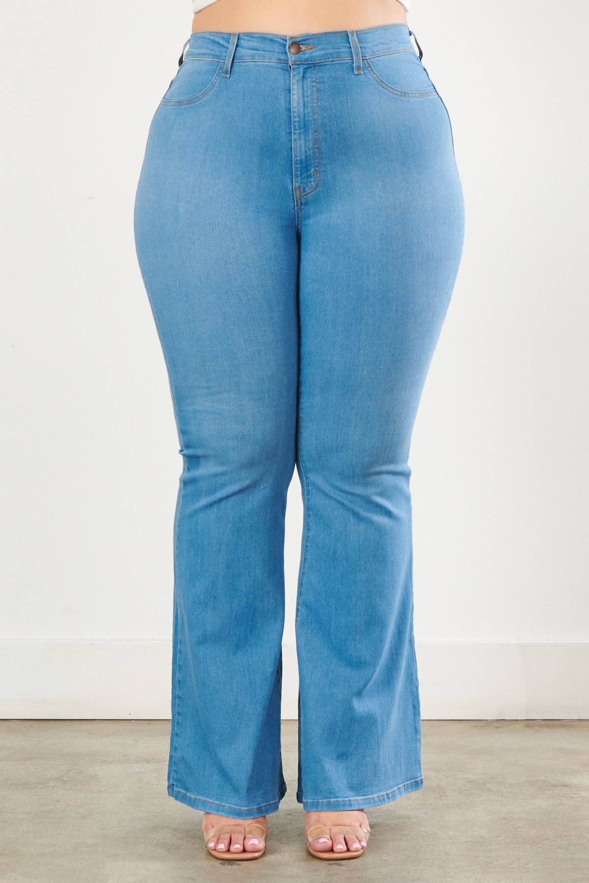 Vibrant M.i.U - Vente Jean – femme - Jean évasé taille haute pour grande taille11