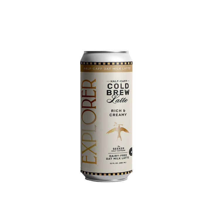 RTD Oat Latte Seeker 12oz can - case of 12 for wholesale by Explorer Coffee Co.