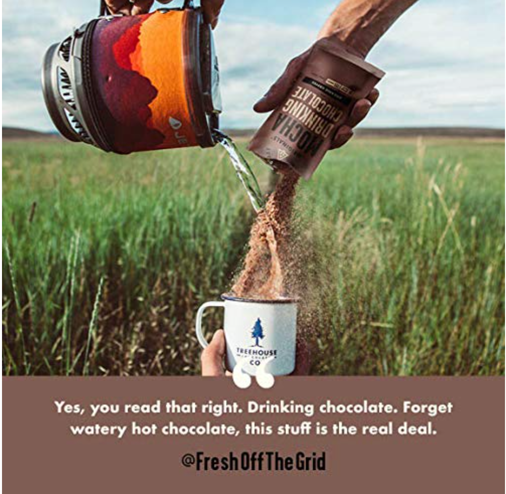 Treehouse Originals - Wholesale Hot Cocoa Mix/Kit - Mocha InstaCoffee Organic Dark Hot Chocolate, Single Serving5