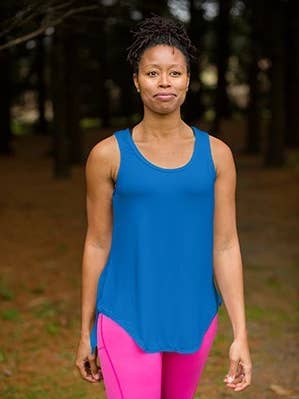 Tie Back Tank - Bright Blue for wholesale by Katie K Active