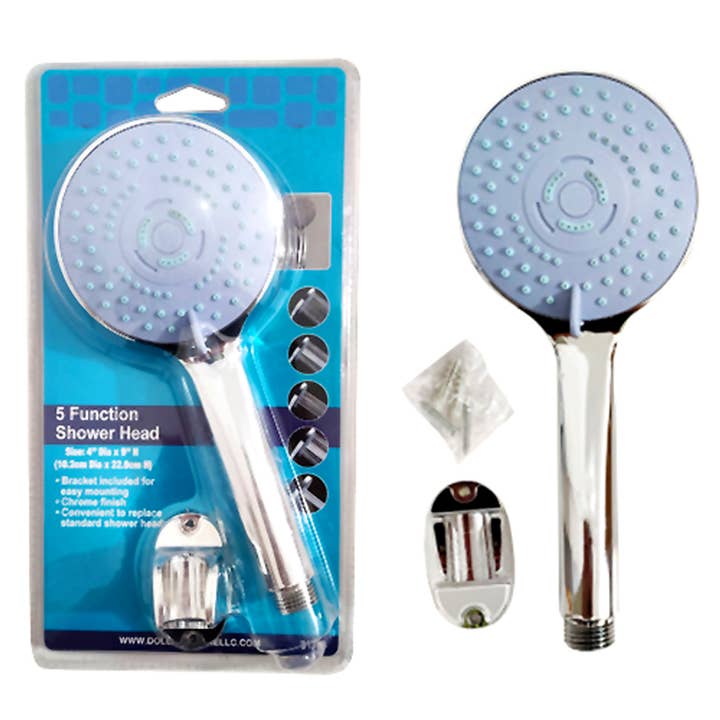 Shower Head 5 Function 4" x 9" for wholesale by Deluxe Import Trading
