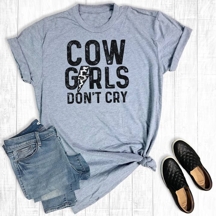 Western Cowgirls Don't Cry Graphic Tee for wholesale by The Way Down South