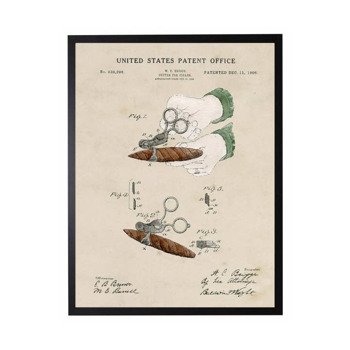 Cortador de Charutos Aguarela Patente por atacado de Antique Curiosities Inc