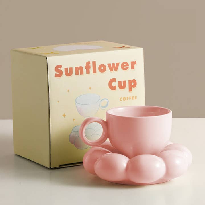 Homerely - Wholesale Coffee Mug - 200ml Ceramic Coffee Mug with Cloud Decorative Plate