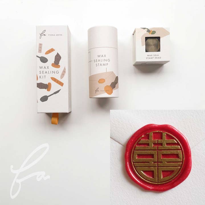 Sello de cera Double Happiness, kit de sello de cera o cabezal de sello para venta al por mayor de Fiona Ariva