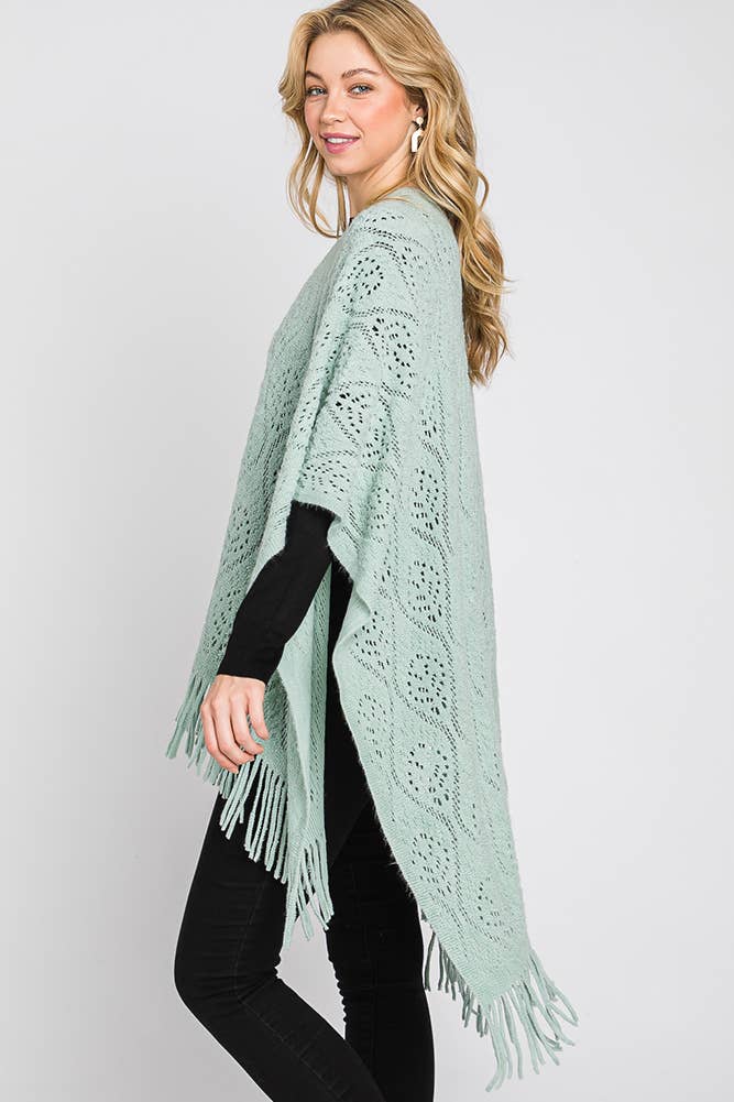 Hana - Wholesale Cardigan - Dames - Paisley Pattern Fringe Ruana25