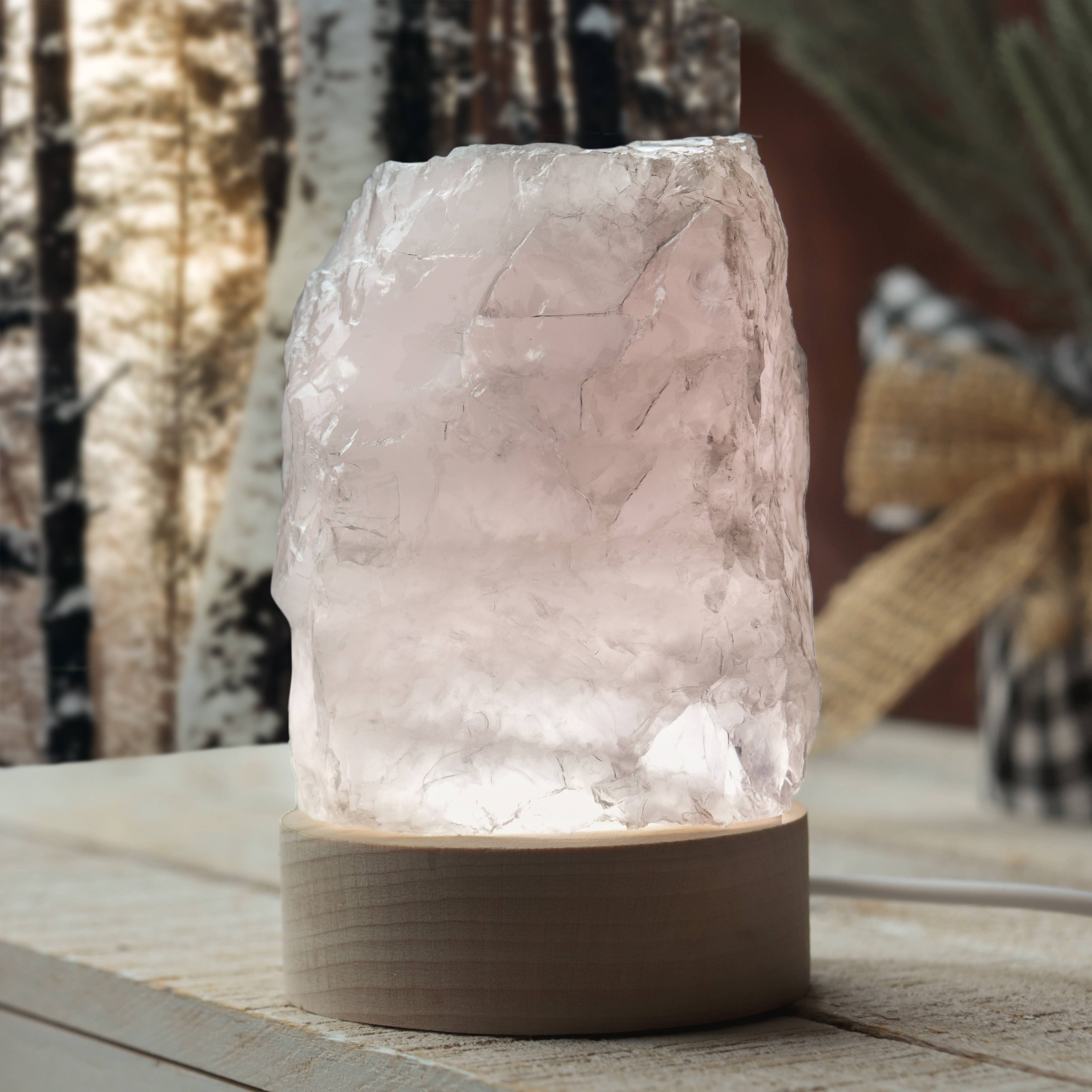 Natures Artifacts Inc - Wholesale Accent/Desk Lamp - Rose Quartz LED Lamp 8