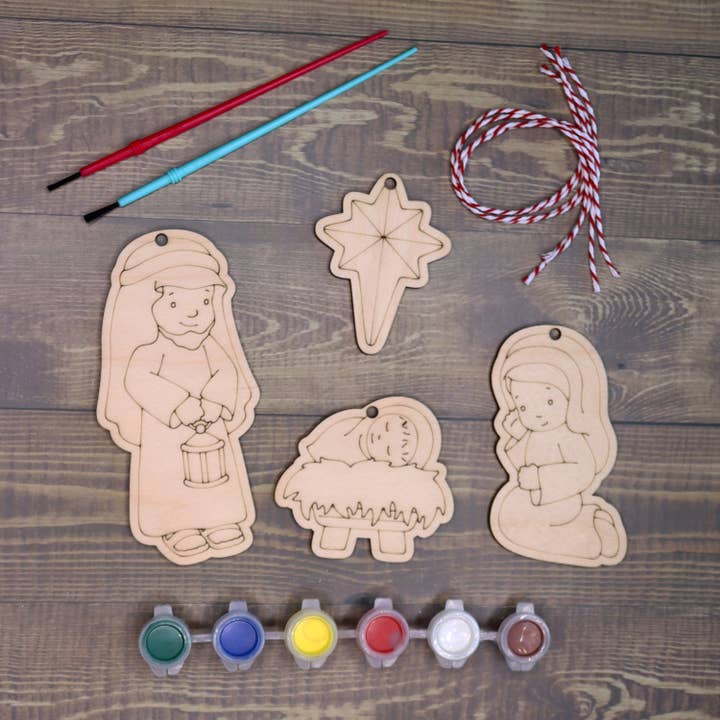 Kit de peinture pour décoration de crèche de Noël pour la vente par The Trendy Traveler