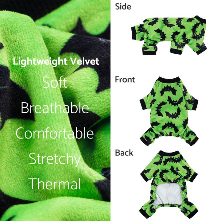 Green Bat Print Dog Pajamas for wholesale on Faire3