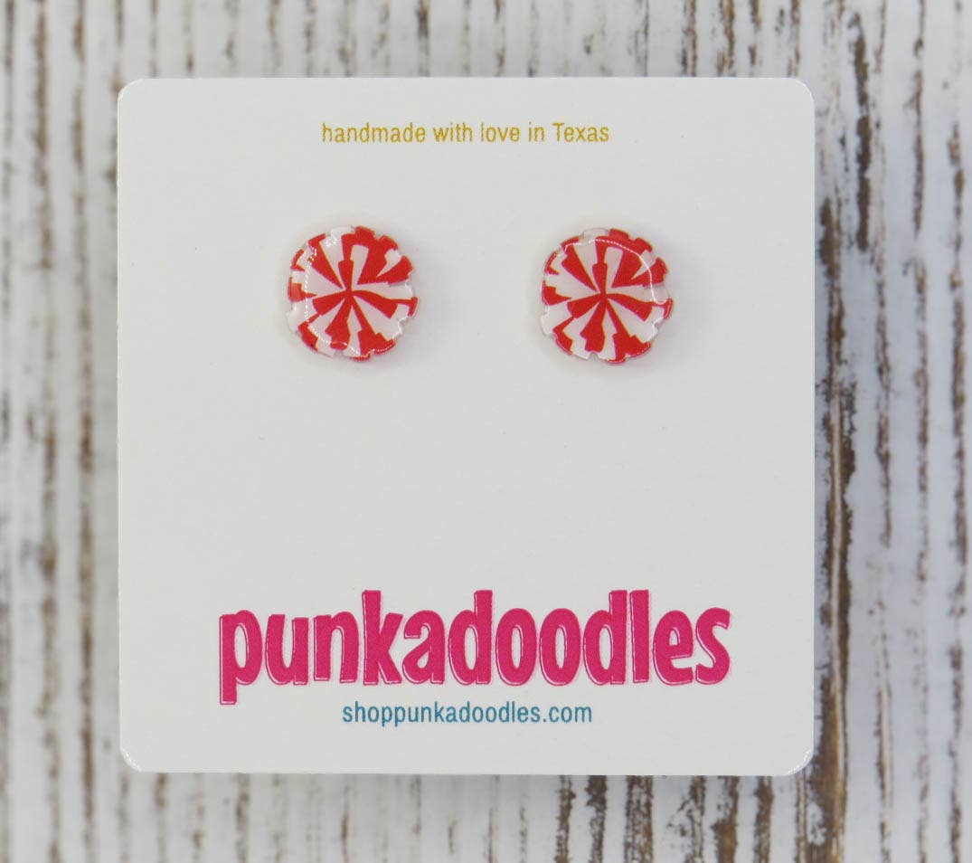 Punkadoodles.co - Wholesale Stud/Post Earrings - 2 Color Pom Pom Earrings // Customize Colors2