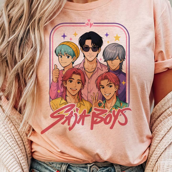 House Of Rodan - Wholesale T-Shirt (Graphic) - Women's - Saja Boys Band Kpop Demon Inspired T-Shirt