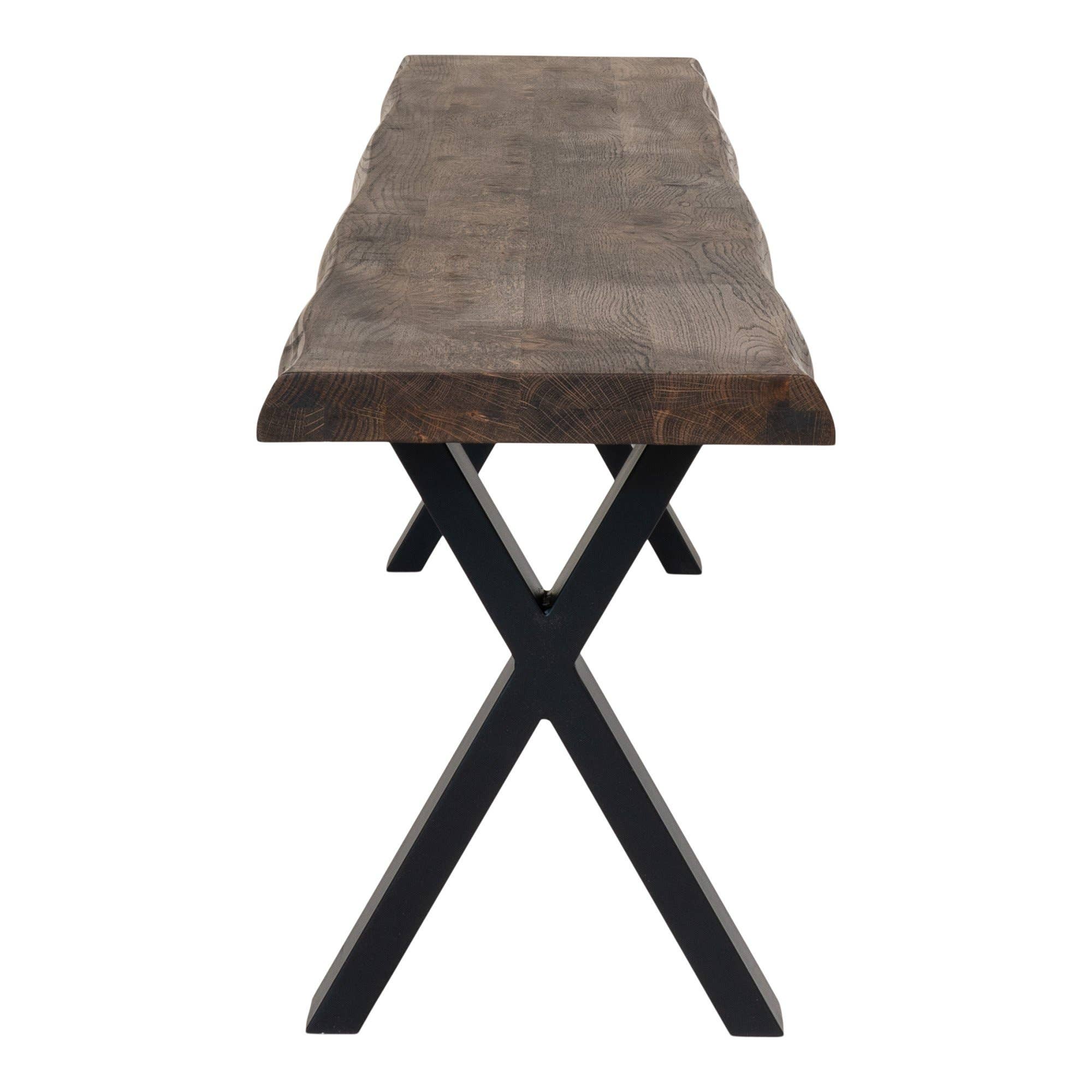 Natürlich Toulon Bank geräuchertes Öl mit schwarzen Beinen. 180x32x46 cm für den Großhandel auf Faire3