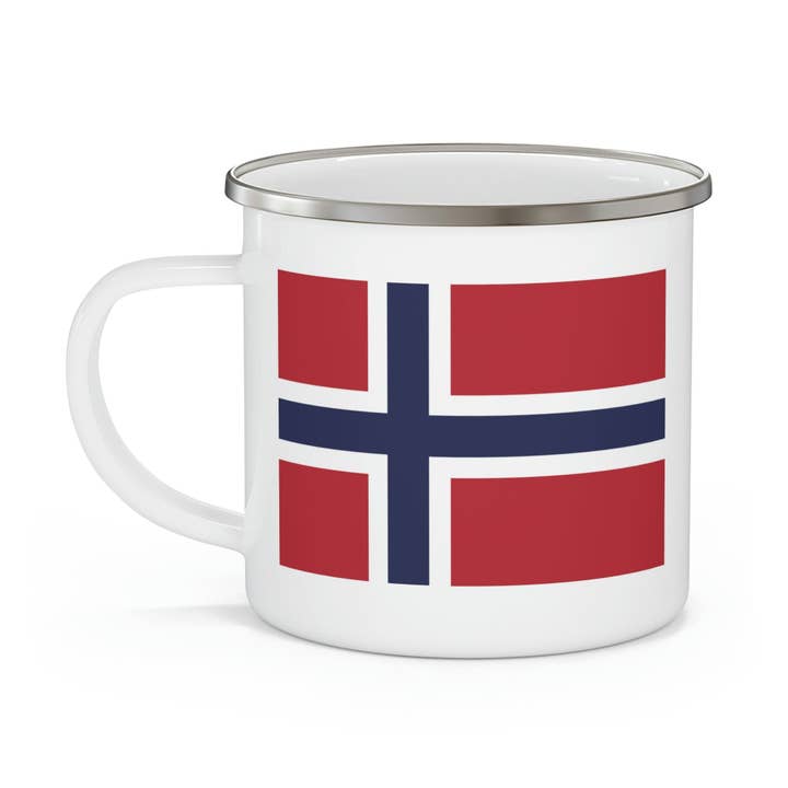 Norwegian Flag Camping Mug for wholesale by Scandinavian Design Studio