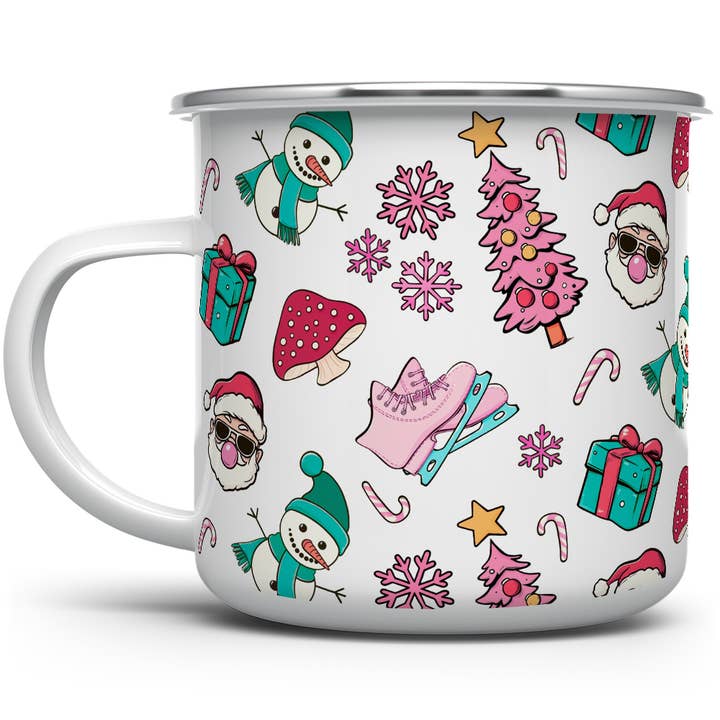 Loftipop - Wholesale Coffee Mug - Retro Christmas Pattern Camp Mug, Fun Holiday Gifts