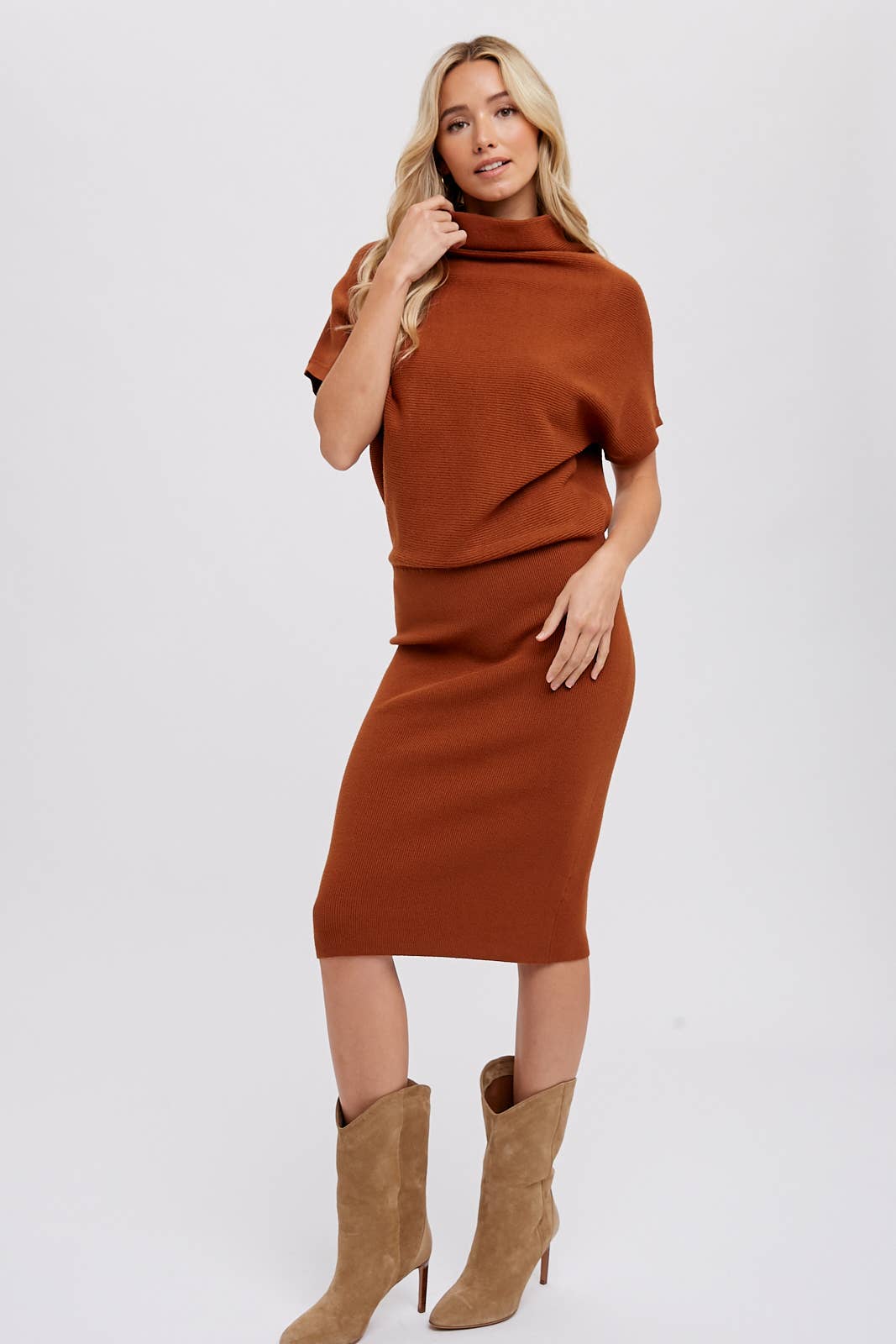 Bluivy - Wholesale Dress - Women's - SLOUCH NECK DOLMAN MIDI DRESS33