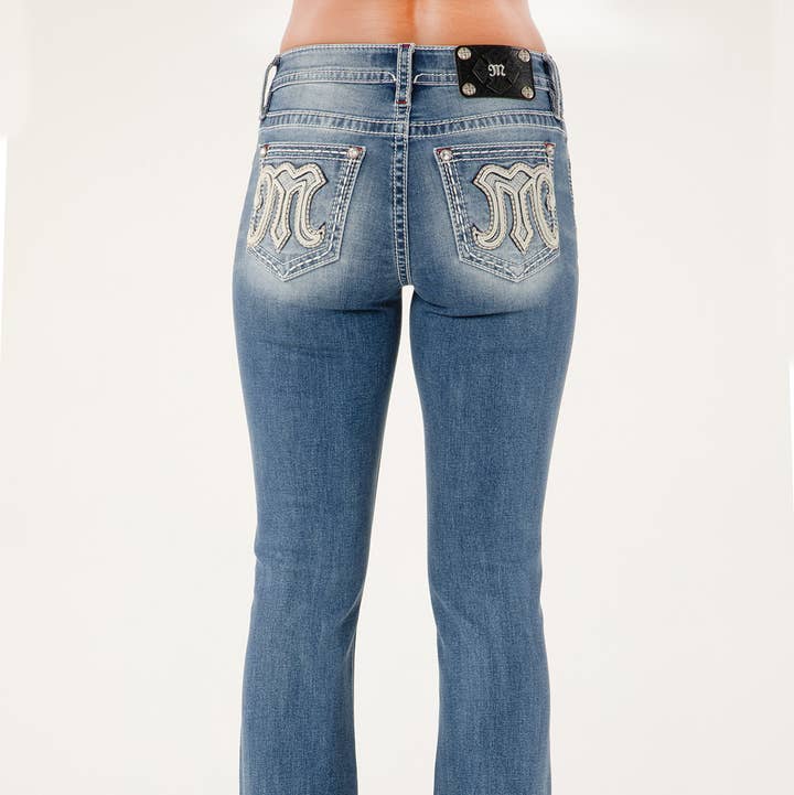 M3817B14L- 34" MID RISE BOOT CUT JEANS for wholesale by Miss Me