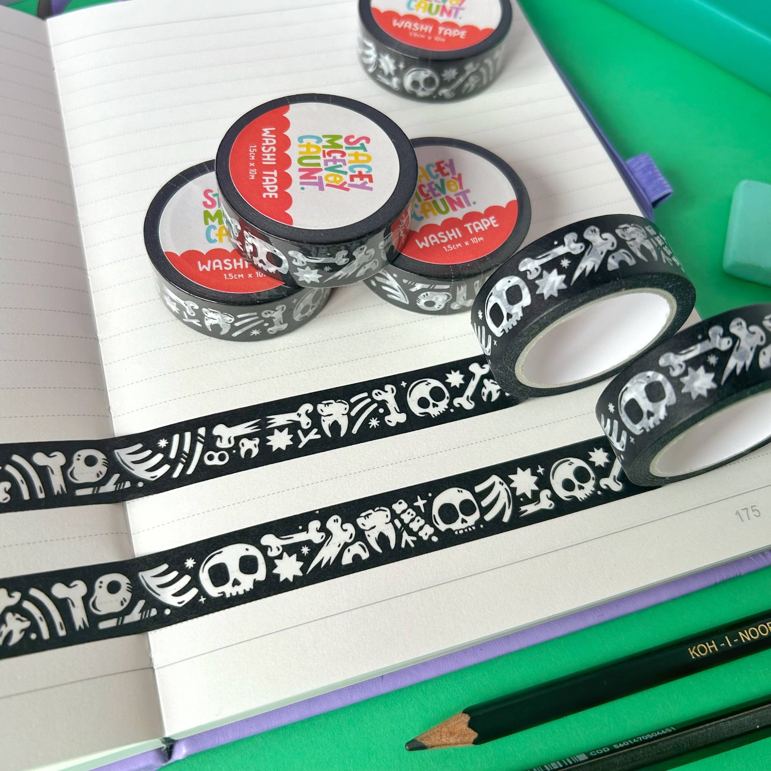 Stacey McEvoy Caunt - Wholesale Washi Tape - Skull and Bones Washi Tape5