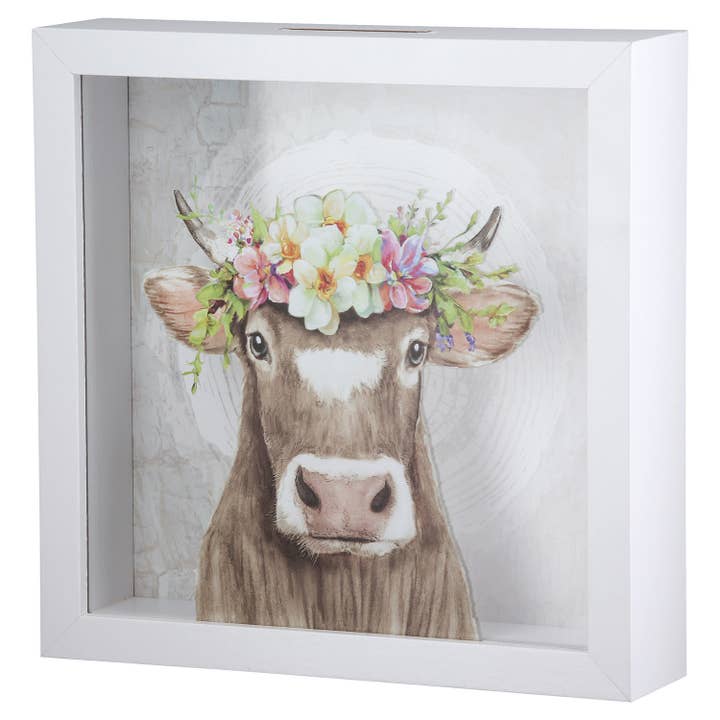 Square piggy bank Adelheid white H. 17 cm, PU 8 for wholesale on Faire