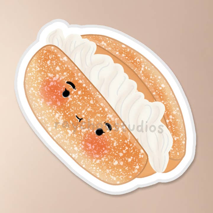 Adesivo in vinile Cream Bun per la vendita all'ingrosso da parte di Raychoo Studios Inc.